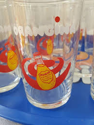 SOLD SEPARATELY Vintage French Orangina Drinks Tray & Set of 12 Orangina Glasses. French Orangina Swirl Design. - Etsy