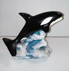 See pics* Killer Whale Orca Ceramic Figurine 1990 Breaching ...