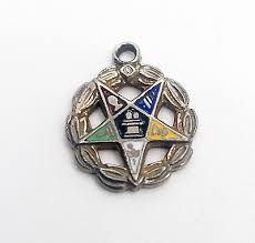Order of the Eastern Star Masonic Fraternity enamel silver ...