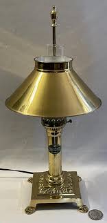 Sold at Auction: Vintage Brass Paris Orient Express Istanbul Table Desk Lamp w/ Adjustable Shade WORKS