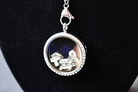 Floating Charm Locket Necklace Rhinestones - 6 Charms Love ...