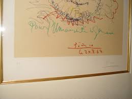 PICASSO "rare" " Professor University of Geneva" 1956 40/50 ed. with COA | eBay