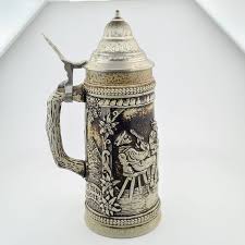 Original Gerz German Pewter Lidded Beer Stein Beer Mug ...