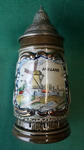 VINTAGE CERAMIC BEER MUG ZINC LID ORIGINAL KING HAND MADE ...