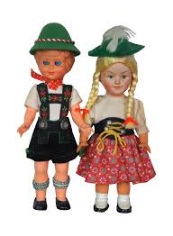 2 Vintage German Souvenir Dolls Schneider Trachten Sleepy ...