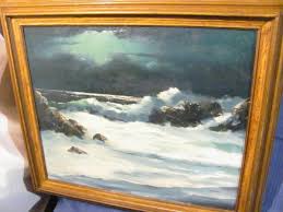 Vintage Oil Painting Monterey, CA Surf Crashing on Rocks ...