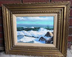 S. Poonell Vintage Original Oil Painting of a Seascape Signed ...