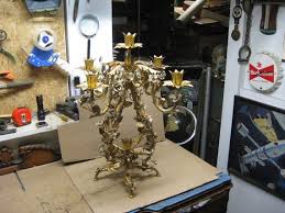 Vintage Large MCM Gold Painted Wrought Iron Floral Hollywood ...