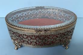 VINTAGE-HOLLYWOOD REGENCY-ORMOLU-FILIGREE-BEVELED GLASS ...