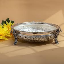 Exquisite Traditional Silver Urli in Antique Finish ...