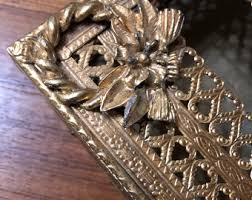 Matson Inspired Ormolu Gold Old Hollywood Regency Kleenex Tissue Box Cover Case Rectangle Oblong Gold Velvet Brass Filigree Bathroom Boudoir - Etsy