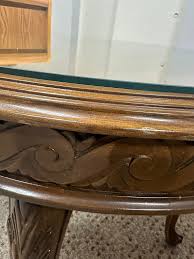 Midcentury 28 inch round end table accent table