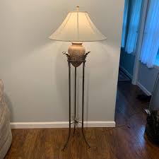 Ornate Floor Lamp with Gold Leaf Accents (O-HS) | EstateSales.org