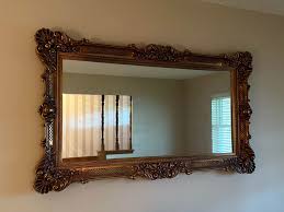 Large Vintage Wall Mirror – Ornate Gold Frame. Size: 5ft long by 3ft wide