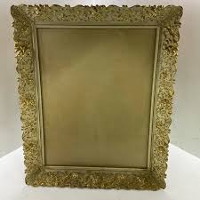 Accents | Vintage Floral Frame Goldbrass Tone Metal W Off ...