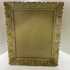 Vintage Floral Frame Gold/brass Tone Metal W/ off White ...