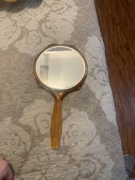 Vintage Mohawk Brand Double Sided Hand Mirror Amber Lucite ...