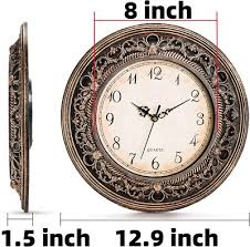 Silent Wall Clock 13 Inch Vintage Large Battery Operated ...