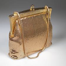Vintage GLOMESH Branded Gold Ladies Evening Handbag - C1970s ...