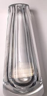 Vin. Orrefors Butterfly & Flowers Crystal Vase Etched Signed ...