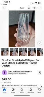 Orrefors (?) Crystal Signed Bud Vase - Etsy