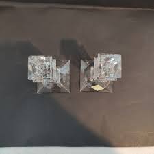 Shannon 24% Lead Crystal Candlestick Holders Square Pedestal ...