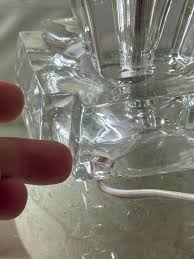 Ornate Clear Glass Table Dresser Lamp / Pretty Shabby Chic ...