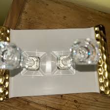 VAL ST LAMBERT LOUVRE CANDLESTICKS, Lead Crystal, 9 1/2 ...