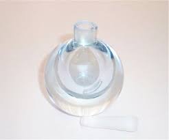 Orrefors Clear Blue Perfume Bottle Vintage 1960 Modern ...