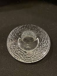 Orrefors Crystal Art Glass Discus Votive Candle Holder ...