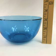 2 Blue Glass Serving Cereal Soup Bowls - Probably Made in ...
