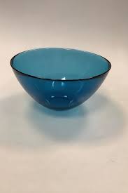 Orrefors Fuga Round Glass Bowl in blue Sweden | eBay