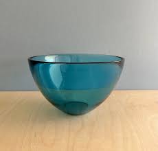 Orrefors Fuga Blue Glass Bowl Designed by Sven Palmqvist in ...