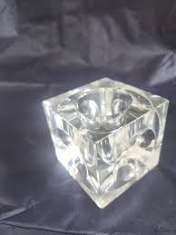 Langsam-Billigsing Handcrafted Dimpled Glass Cubed Candle ...