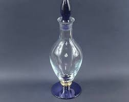 Vintage Wine Decanter: Hand Blown Glass With Cobalt Blue ...