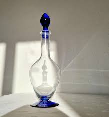 Vintage Decanter Royal Blue , Midcentury Cobalt Blue Glass ...