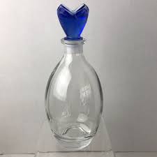 Dining | Vintage New Liquor Decanter Clear Glass With Cobalt ...