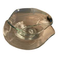 1950s Mid-Century Asymmetrical/ Wavy Glass Bowl & Platter ...