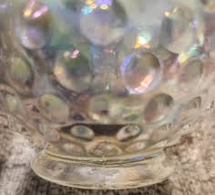 VINTAGE FENTON AQUAMARINE IRIDESCENT OPALESCENT RUFFLE EDGE ...