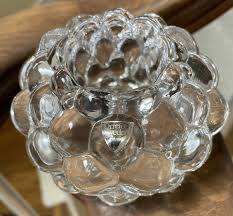 NIB PAIR Crystal Orrefors HALLON RASPBERRY Crystal Votive ...