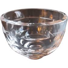 Orrefors Crystal Small Bowl Heavy Signed. For Sale at Ruby Lane