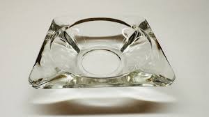 Vintage Square Clear Glass Ashtray 4.5" | eBay