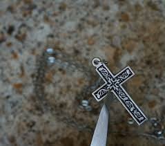 Cross Pendant Necklace - Black - Silver Tone Metal | eBay