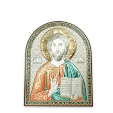 Jesus Bilaminated Sterling Silver Painting | MONDO CATTOLICO