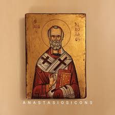 Saint Nicholas, ( Ο Άγιος Νικόλαος ), Hand Painted Greek ...