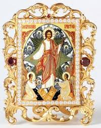 The Resurrection, Jeweled Framed Icon With Stand and Chain ...