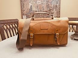 ORVIS/ GOKEY Tan Heavy Saddle Leather Briefcase ...