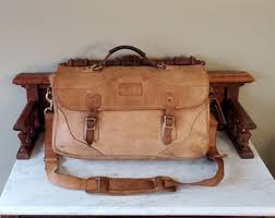 Vintage Gokey Briefcase in Tan Waxed Cowhide, Brass ...
