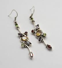 925 Sterling Silver Earrings Natural Gemstones Multi Color ...