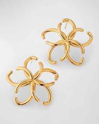 Oscar de la Renta O Flower Hoop Earrings | eBay